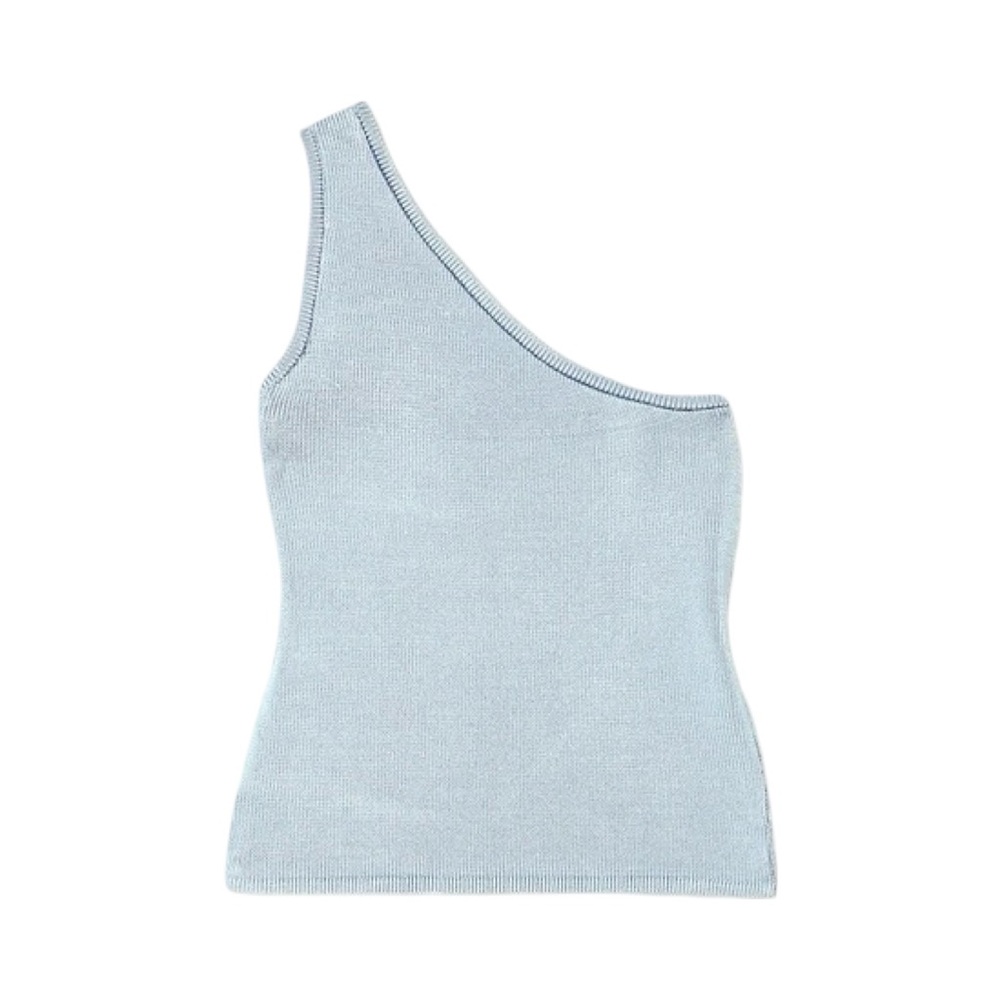 CALLE DEL MAR Knit One Shoulder Top Blue M NWT